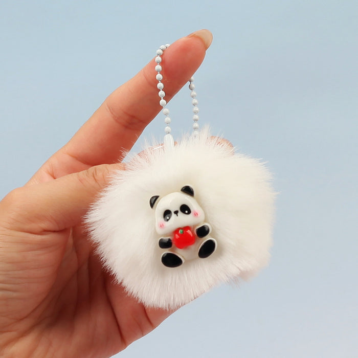 Wholesale Trendy Panda Plush Keychain Charm Cotton Filled Backpack Pendant Keyring Gift
