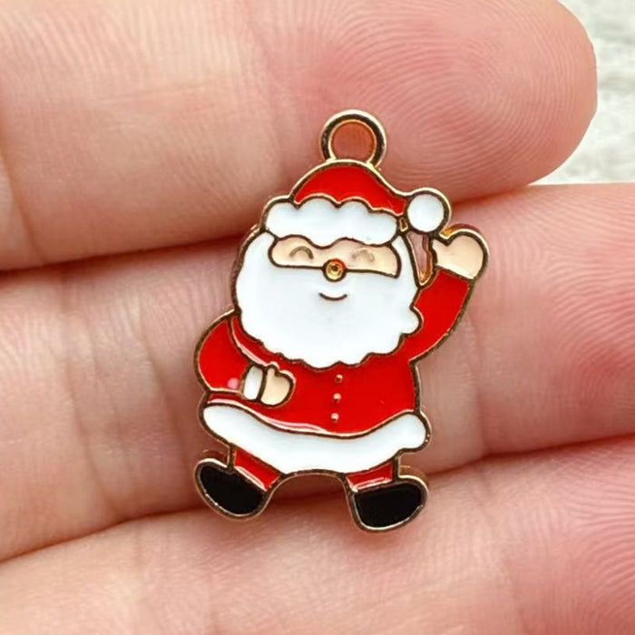 Wholesale 10pcs DIY alloy oil drip ,  reindeer,  deer,  bell,  snowman Christmas decoration accessories Pendant