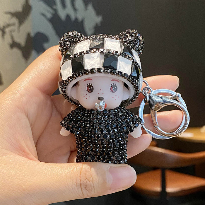 Wholesale Diamond-encrusted Cute Plush Doll Keychain JDC-KC-ManL002