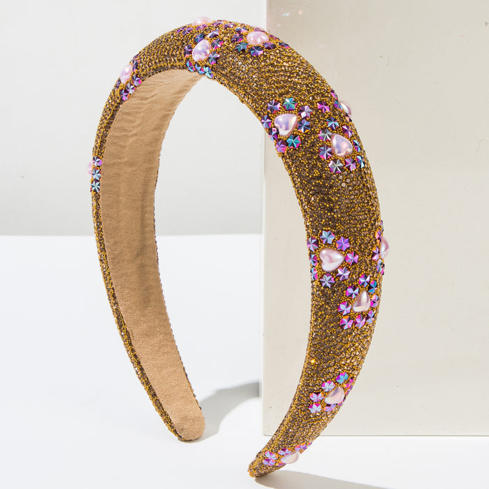 Wholesale Diamond-encrusted sponge height-enhancing headband