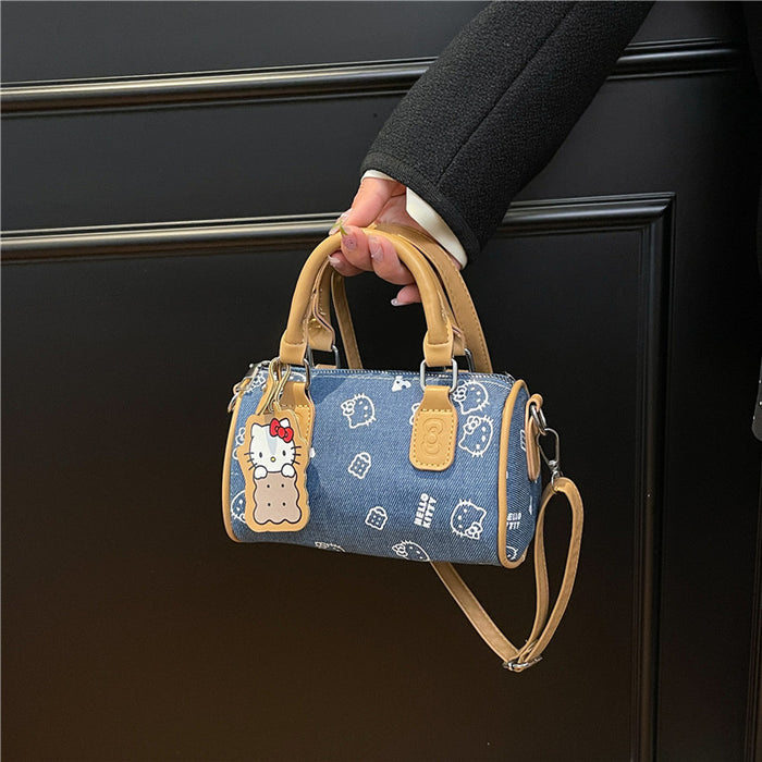 Wholesale Cute cartoon print denim handbags