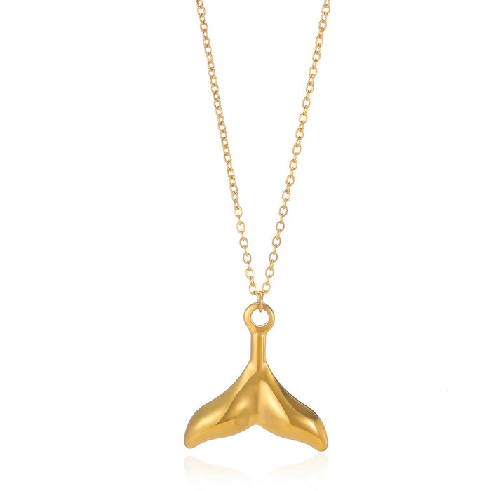 Wholesale Stainless Steel Vintage Simple Shell Starfish Scallop Necklace