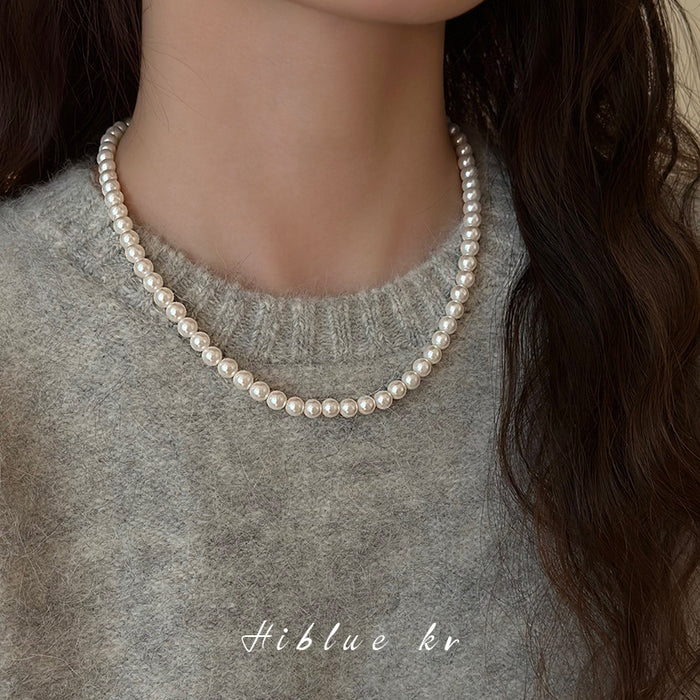 Wholesale  pearl necklace for women  clavicle chain double-layer stacked  sweater chain