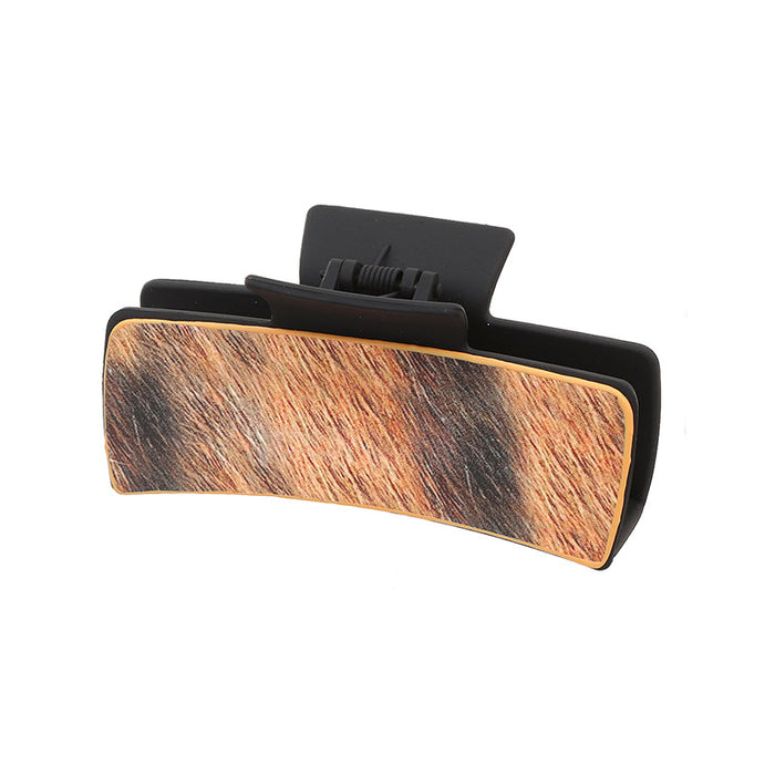 Wholesale Western Denim Style Horse Hair Craft Leather Women' s Hair Clip Grab Clip Shark Clip Hair Accessories Clip