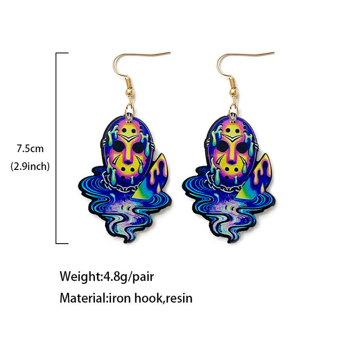 Wholesale  Acrylic Earrings Classic Horror Character Tie Dye Printing Earrings