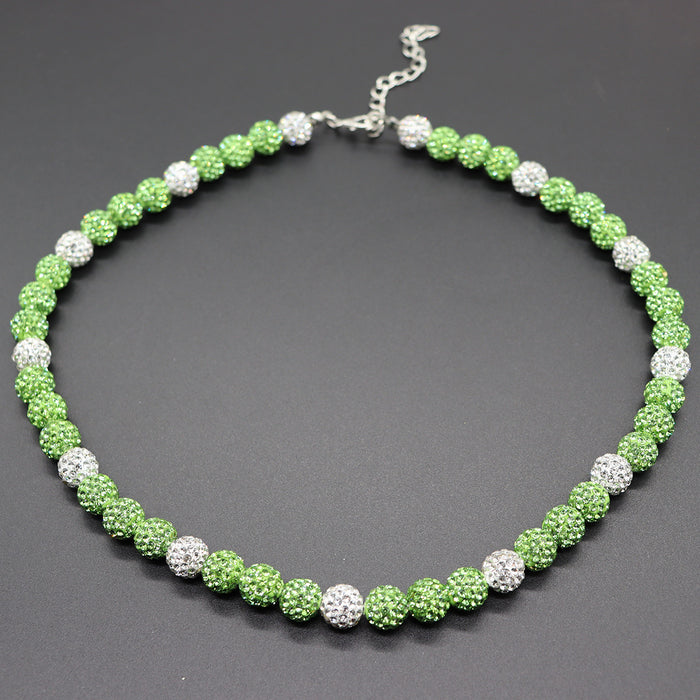 Wholesale Baseball necklace hip hop colorful diamond ball jewelry necklace