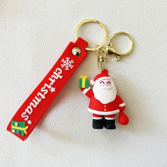 Wholesale PVC Christmas Snowman Cartoon Doll Keychain JDC-KC-WuYi083