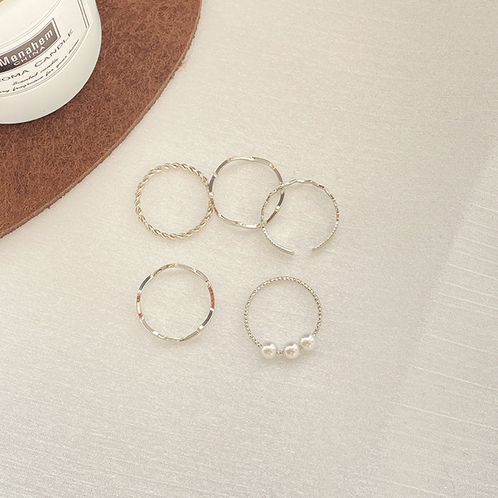 Wholesale Minimalist wave shaped ring, personalized ring, niche design, temperament, tail ring set