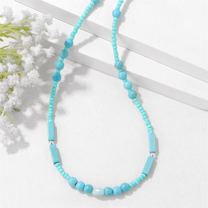 Wholesale Stone bead necklace with colorful small beads choker necklace