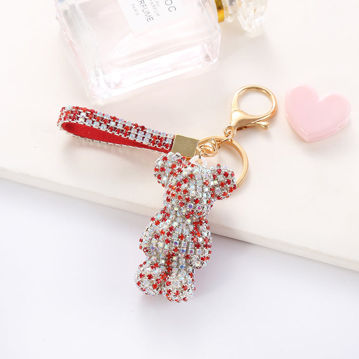 Wholesale Creative Cartoon Diamond Bear Doll Keychains JDC-KC-JFan011