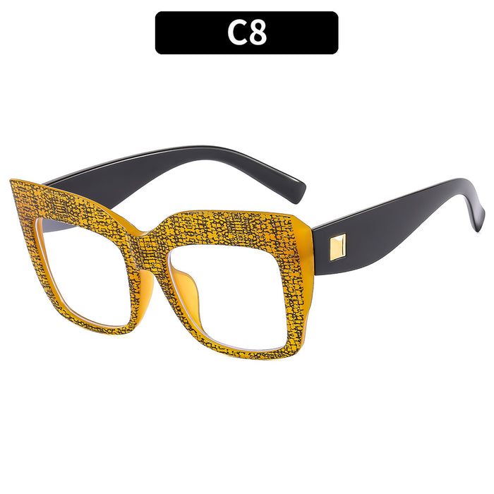 Wholesale Large Frame Anti-blue Light Square Frame Cat Eye PC Sunglasses JDC-SG-XIa087