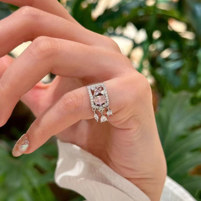 Wholesale Tail ring with high-end and niche design, light luxury temperament, and an open mouth ring