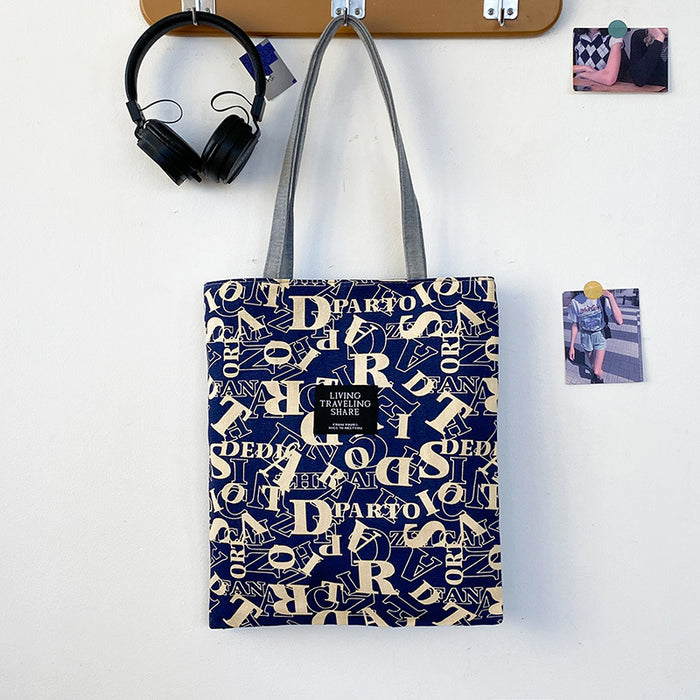 Wholesale Canvas bag, large capacity single shoulder women's bag, printed handbag, makeup bag, artistic canvas wholesale