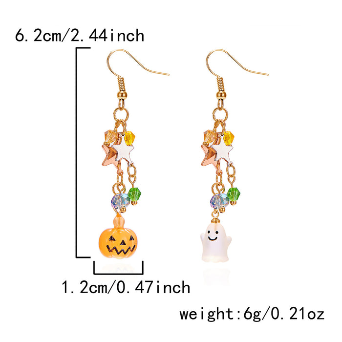 Wholesale  Tassel Earrings Orange Pumpkin Ghost Pendant Summer Fashion Ladies Personalized Trendy Ear Jewelry