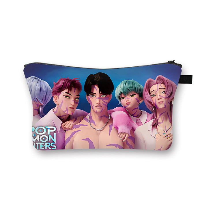 Wholesale Kpop Girls'  large capacity desktop storage cosmetic bag