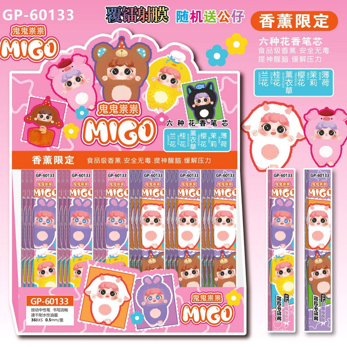 Wholesale 36pcs Cartoon Blind Box Press Pen Cartoon Metal Pen Clip Press Laser Black