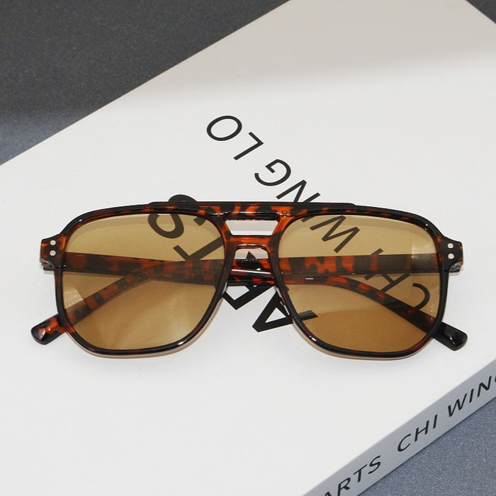 Wholesale Box sunglasses UV resistant retro double beam sunglasses