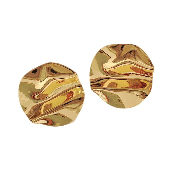 Wholesale Earless hole retro cool style geometric irregular ear clip gold design sense metal ear clip
