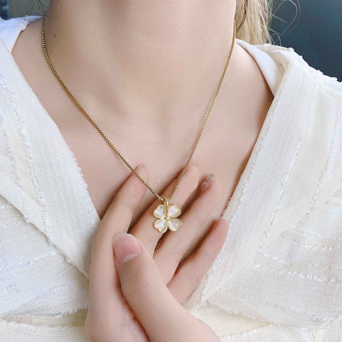 Wholesale Necklace women's summer high-end cat eye titanium steel necklace simple summer matching