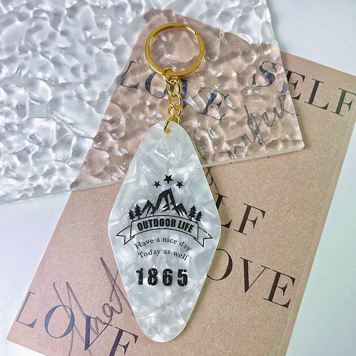 Wholesale Diamond Nameplate Logo Acrylic Keychain JDC-KC-XingYi002