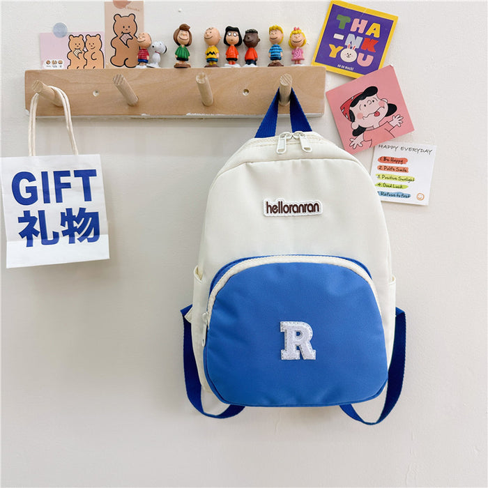 Wholesale Letter Contrast Nylon Children's Backpack JDC-BP-YuanDuo082