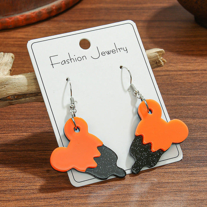 Wholesale Acrylic earrings orange and black  ice cream acrylic earrings small and fun earrings