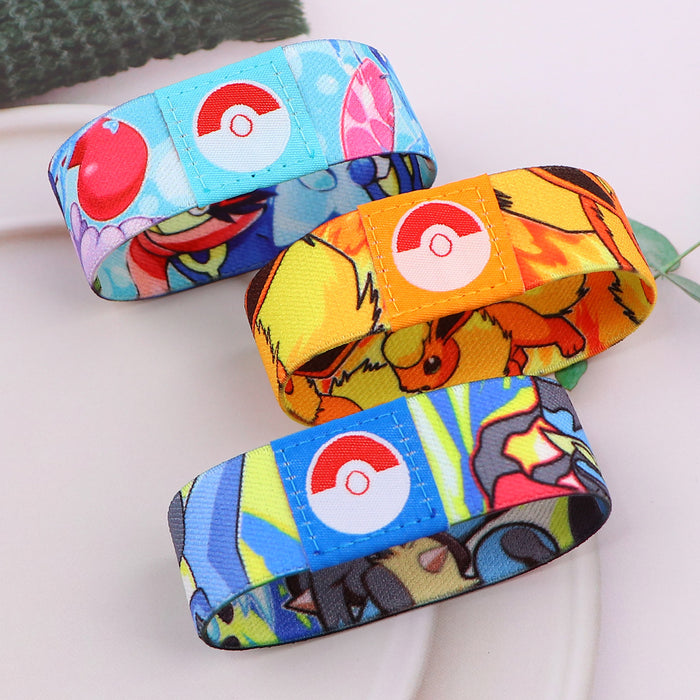 Wholesale 10pcs Sports Elastic Wristband Washable Cartoon Anime Slap Bracelet