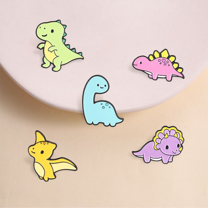 Wholesale Cute Dinosaur Enamel Brooch Pin Fashion Animal Badge For Backpack Bag Charm Boutique Gift Accessory