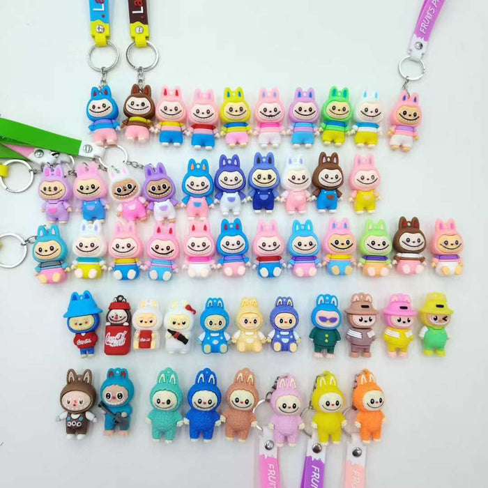 Wholesale Couple Cartoon Backpack Keychain