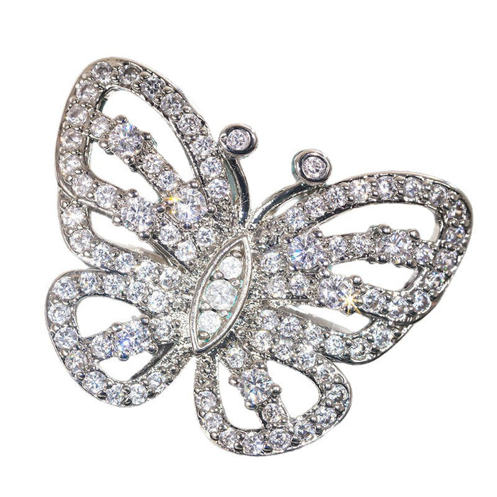 Wholesale The butterfly sparkling ring