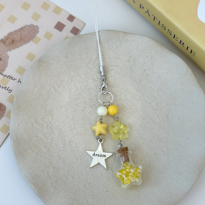 Wholesale Beaded Keychain Girly Heart Simple Mobile Phone Chain Cute Pendant