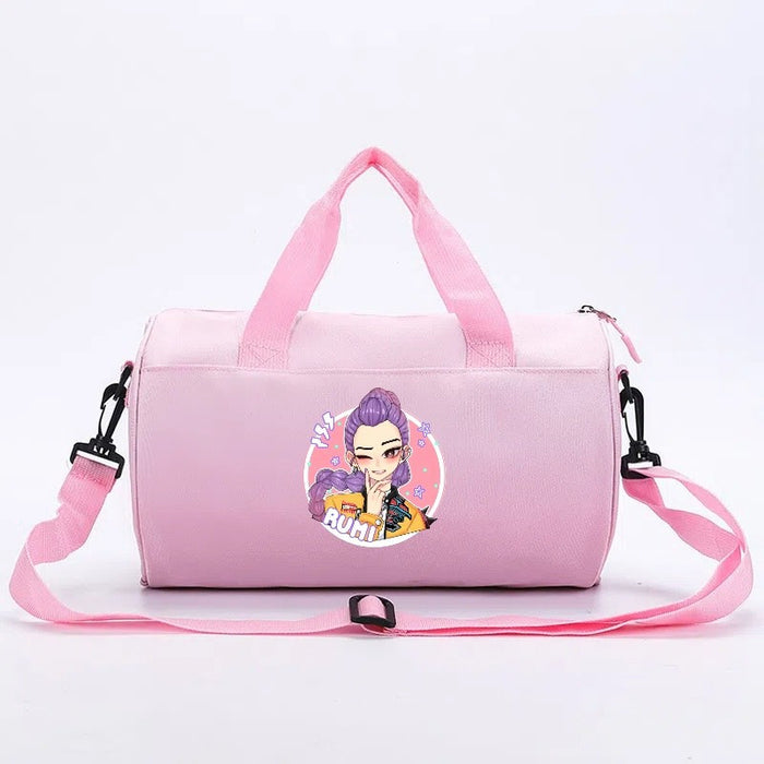 Wholesale KPOP Cartoon print cylindrical sports and fitness crossbody handbags