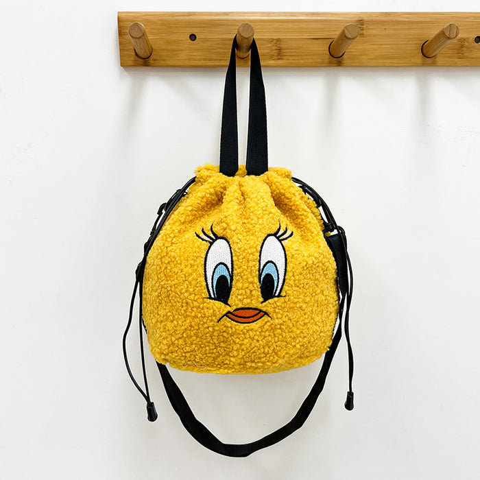 Wholesale Cute children's casual fashion cute plush cartoon bag personalized duck portable shoulder messenger bag