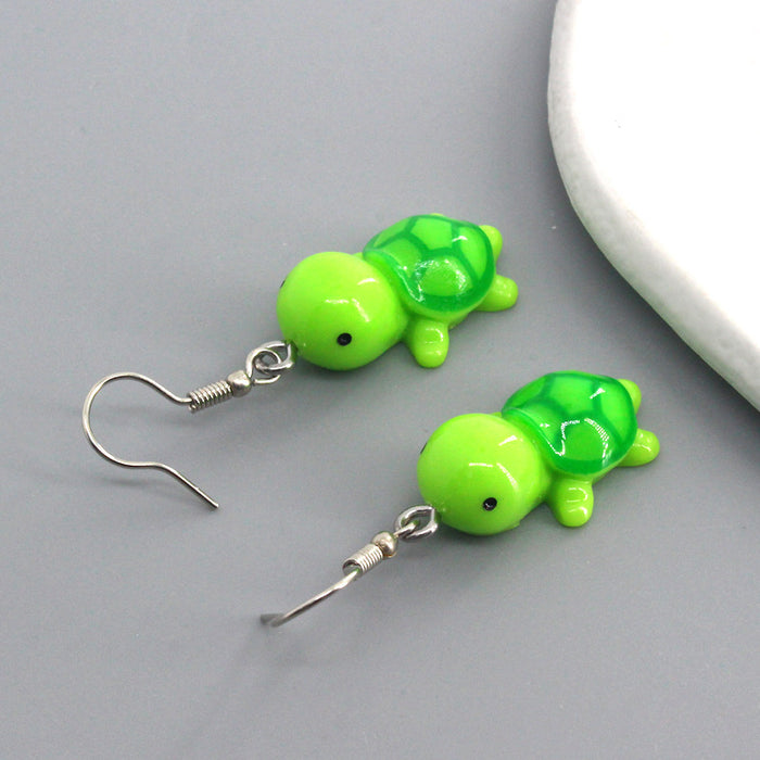 Wholesale Cute Cartoon Turtle Resin Earrings JDC-ES-Dagou007