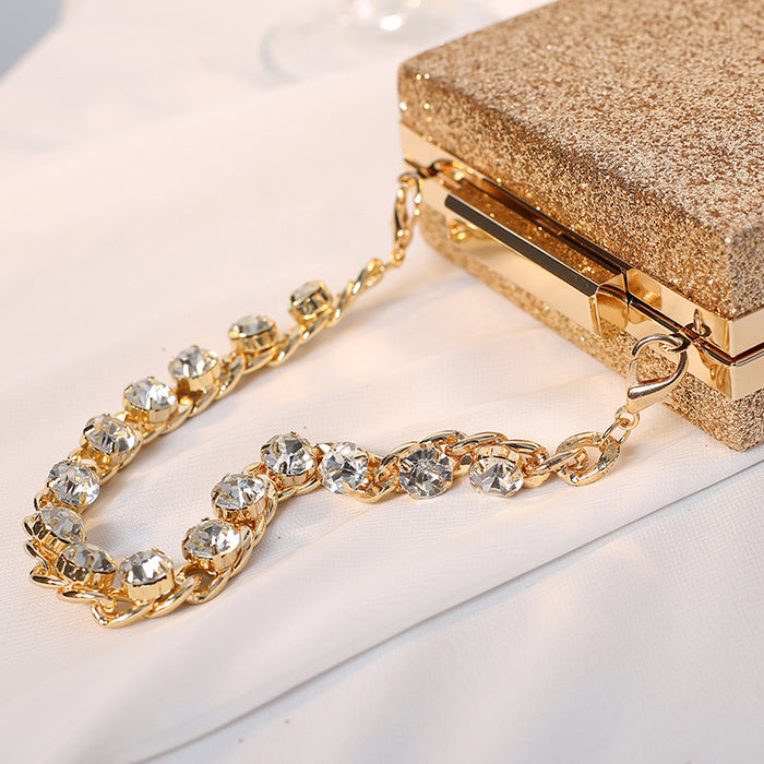 Wholesale Banquet Bag with Rhinestone Chain Hand-held Crossbody Women's Small Bag Socialite Banquet Handbag JDC-HB-MM008