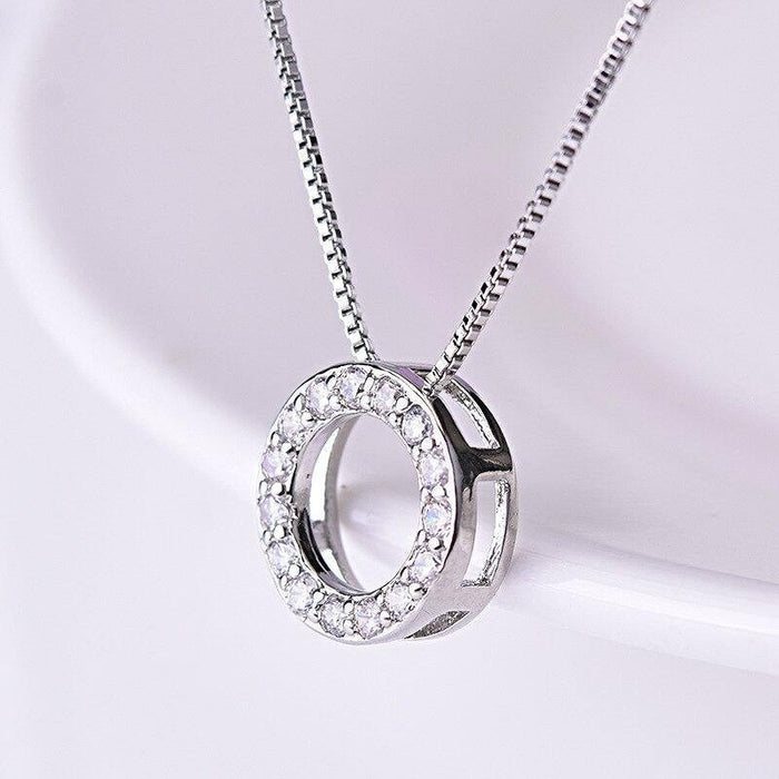 Wholesale Round Pendant Necklace Personalized Geometric Simple Clavicle Chain Women's Accessories