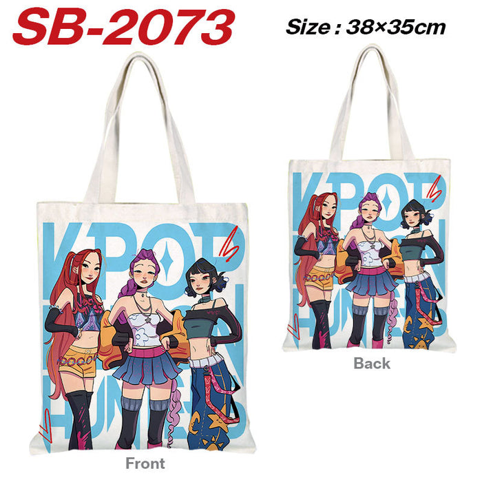 Wholesale Kpop full color printed shopping bag canvas tote bag  shoulder bag