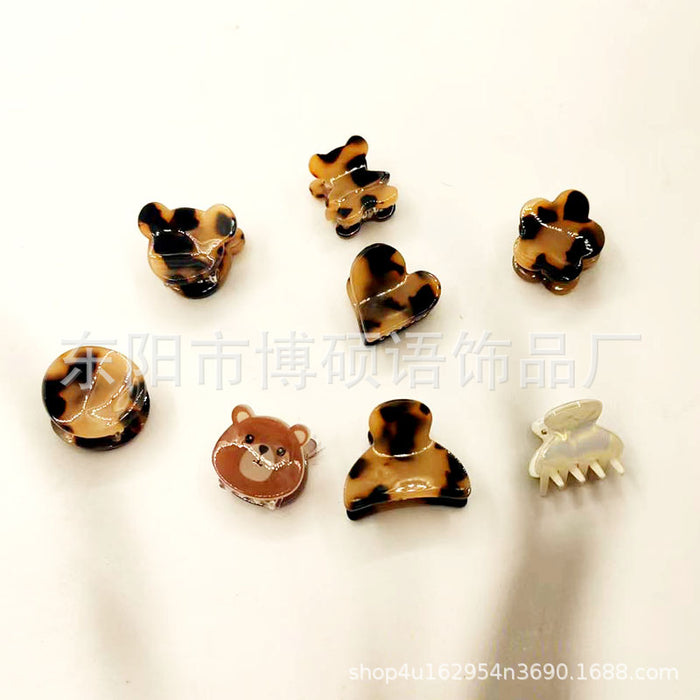 Wholesale Amazon hair clip high-end exquisite side clip back of the head mini bear leopard print hair clip