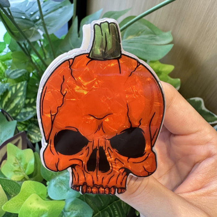 Wholesale Creative pumpkin color skull shark clip dark style ghost head clip personality  party headdress