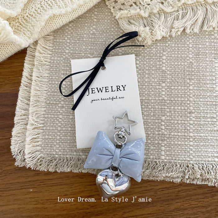 Wholesale  silver Love Five-pointed Star  Leather Bow Bag Pendant