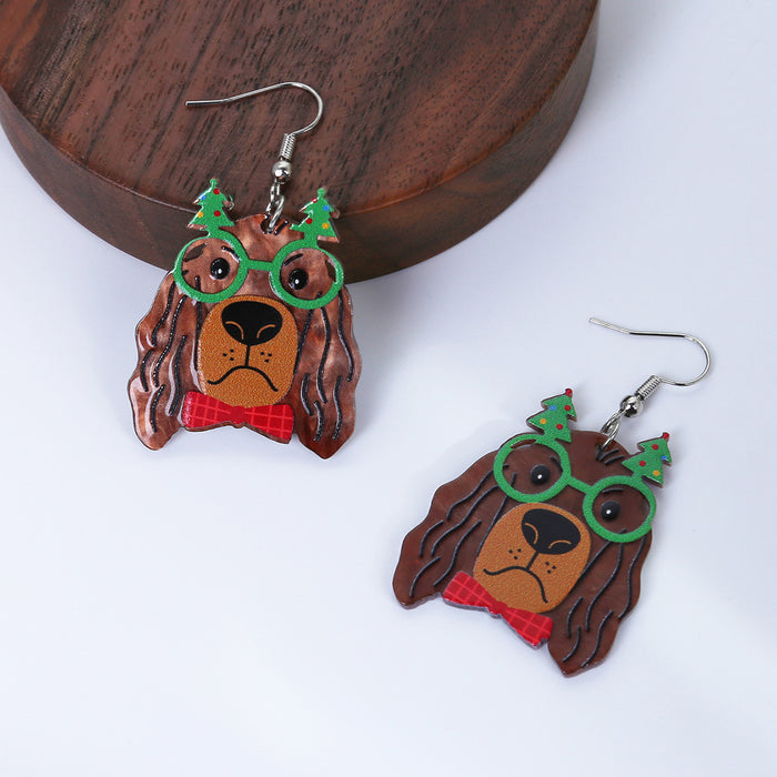 Wholesale  gloves snowman design acrylic earrings