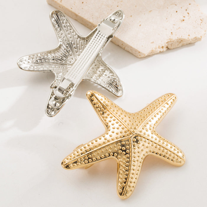 Wholesale Metallic Spring Clip Simple Starfish High-Feeling Hairpin for Women