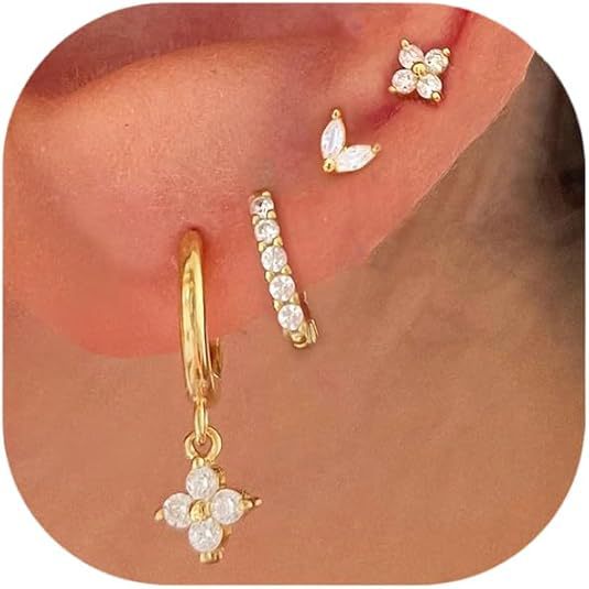 Wholesale Zircon inlaid full diamond light luxury earrings single ear set for women with diamond inlaid earrings