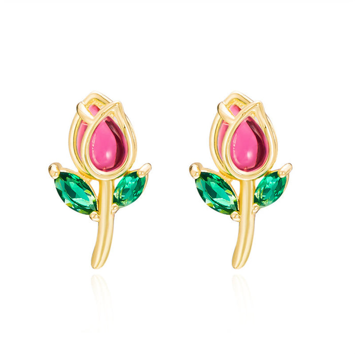 Wholesale  tulip earrings summer small fresh fashion