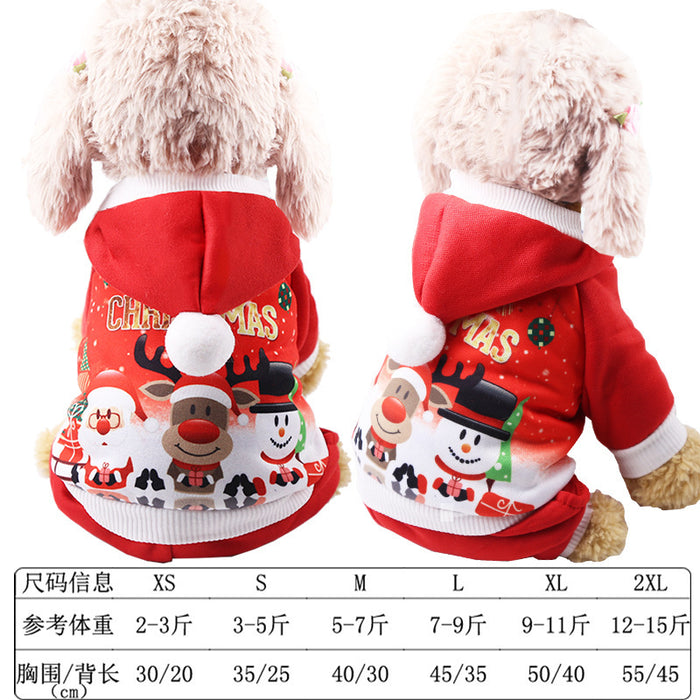 Wholesale Dogs Christmas Pet Supplies Clothes  Cotton Coat Autumn and Winter Elk Cat and Dog Clothes