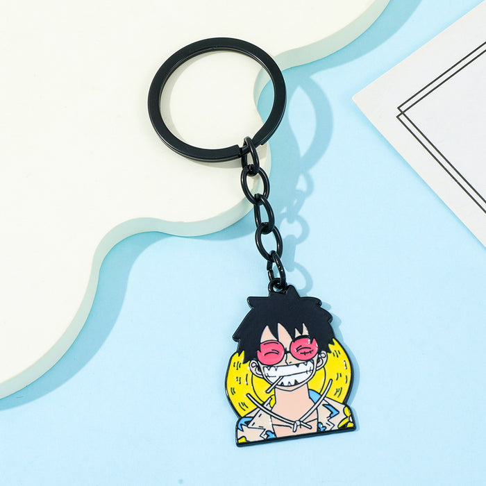 Wholesale Black metal ring paired with quirky pendant keychain decoration pendant