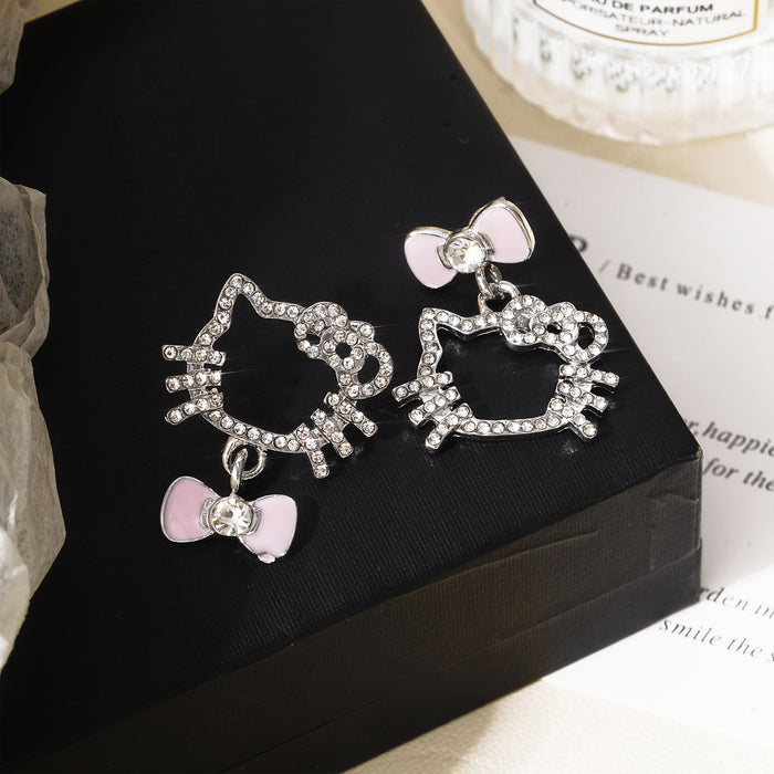 Wholesale Cute cat earrings with bow