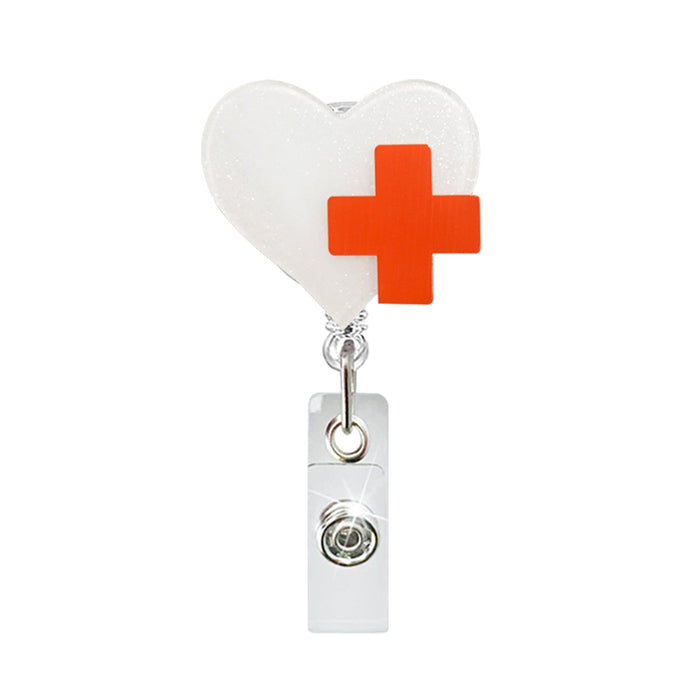 Wholesale Glitter Heart Rainbow Medicine Bottle Badge Scroll Retractable Keychain JDC-KC-QiDing015