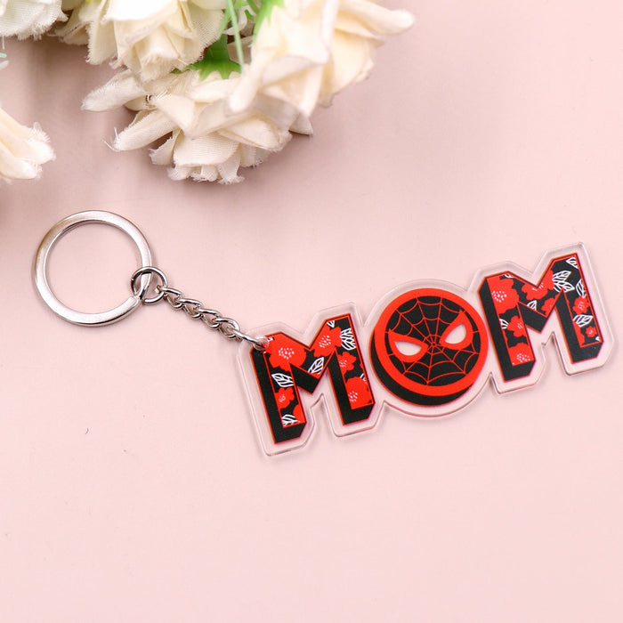 Wholesale Spider Mother's Day Acrylic Tassel Keychain JDC-KC-XYan001