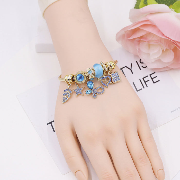 Wholesale Stainless Steel Butterfly Bracelet with Crystal Accents MOQ≥2